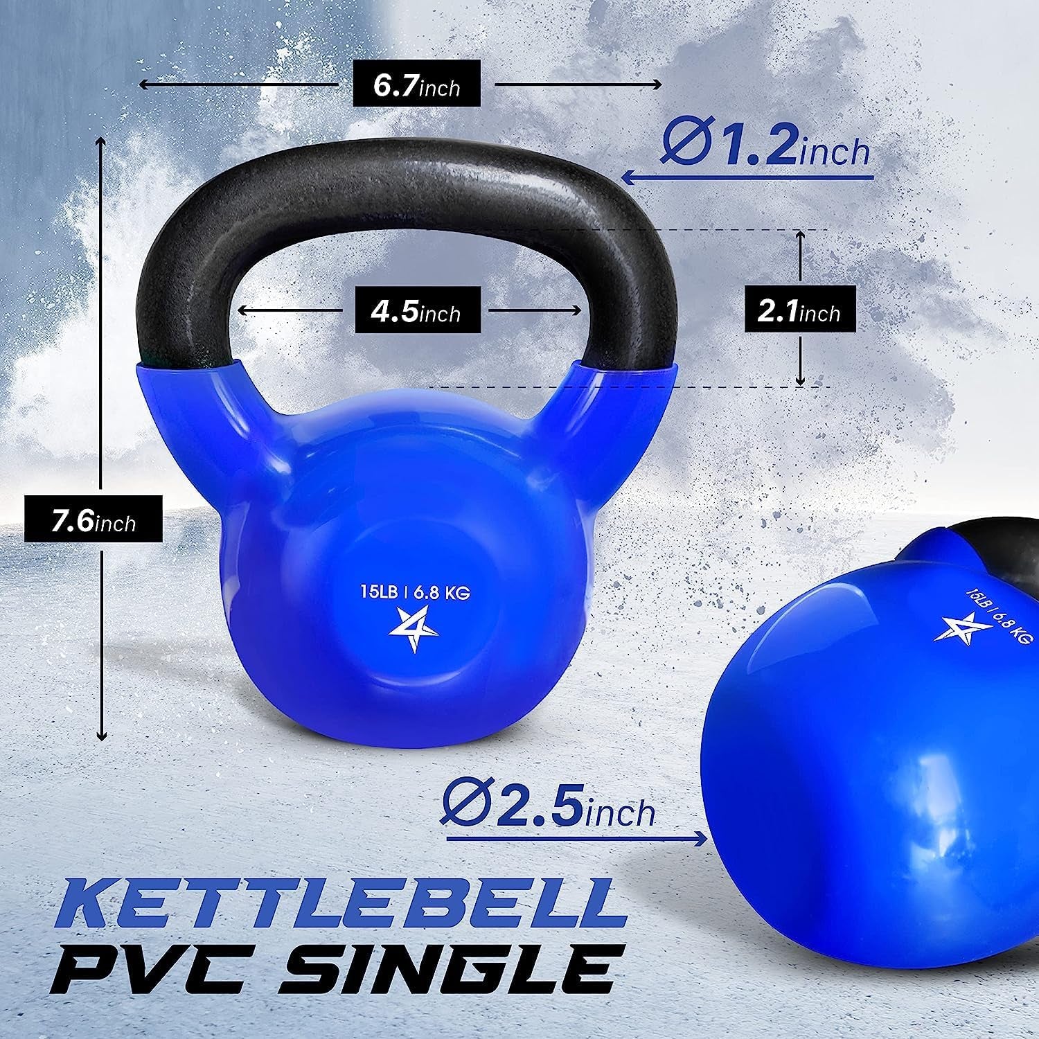 5-65Lbs Kettlebells Vinyl Coated Cast Iron for Dumbbell Weights Exercises, Gym, Fitness, Full Body Workout Equipment Push Up, Grip and Strength Training