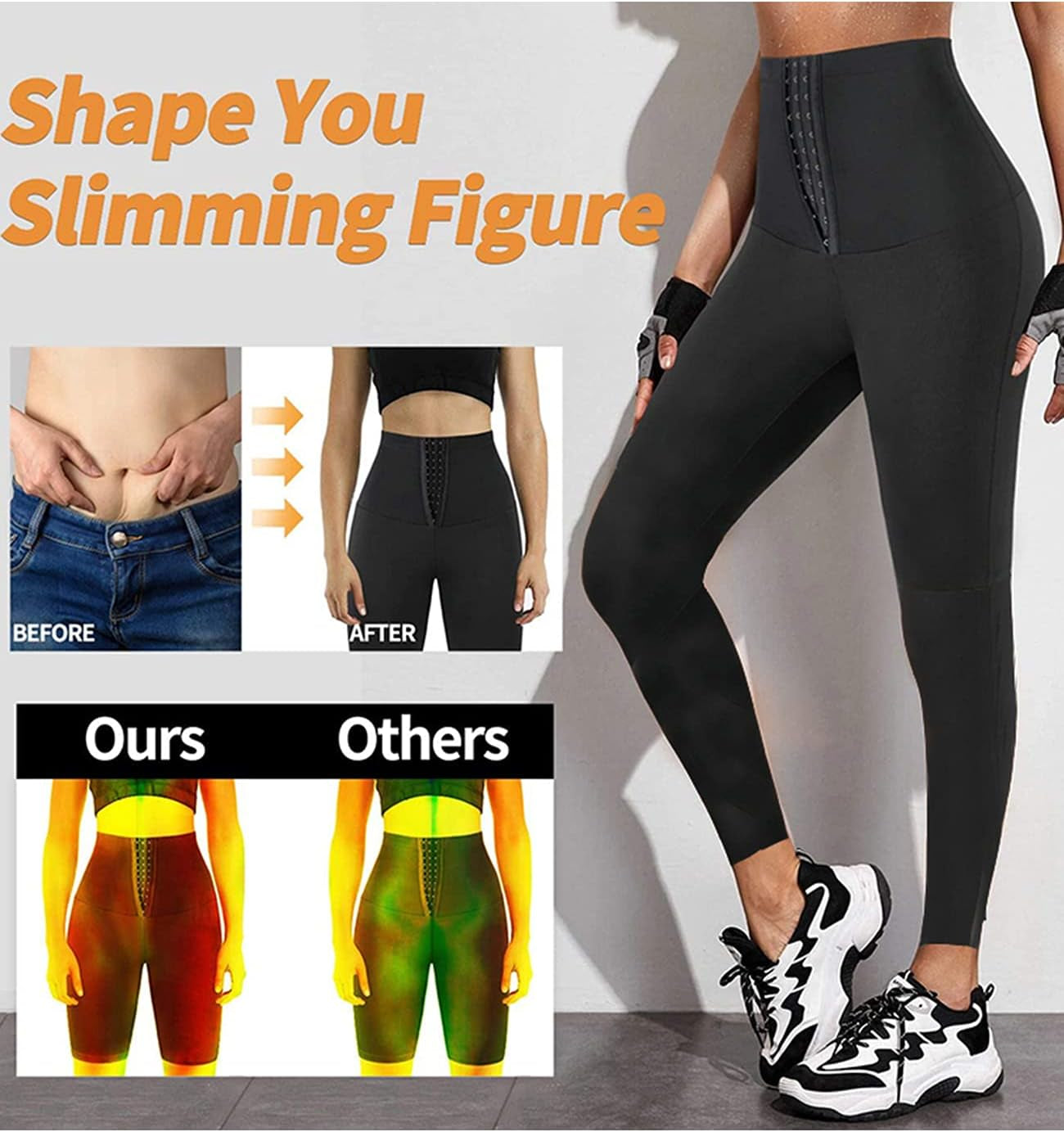 Hot Shaper Capris for Women Sweating Bodyshaper Leggings Slimming Workout Trousers for Weight Loss #2 Activate Sweat-Shaper Long Sliver, S