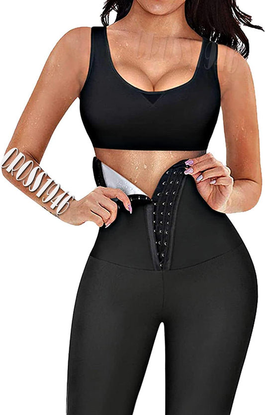 Hot Shaper Capris for Women Sweating Bodyshaper Leggings Slimming Workout Trousers for Weight Loss #2 Activate Sweat-Shaper Long Sliver, S