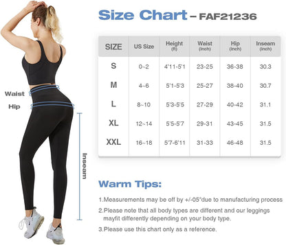 High Waisted Workout Leggings for Women, Soft Yoga Pants with Tummy Control & Inner Pocket for Women 31″ M