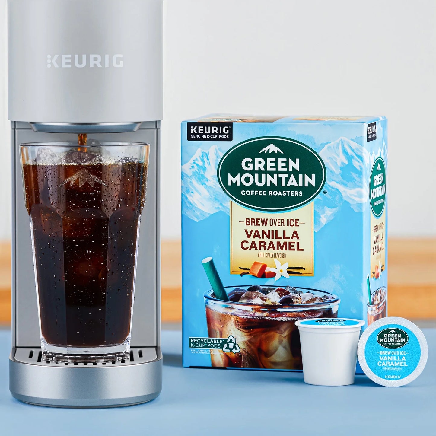 Brew over Ice Vanilla Caramel, Single Serve  K-Cup Pods, Flavored Iced Coffee, 24 Count