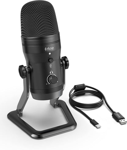 USB Studio Recording Microphone Computer Podcast Mic for PC, PS4, Mac with Mute Button & Monitor Headphone Jack, Four Pickup Patterns for Vocals Youtube Streaming Gaming ASMR Zoom-Class (K690)