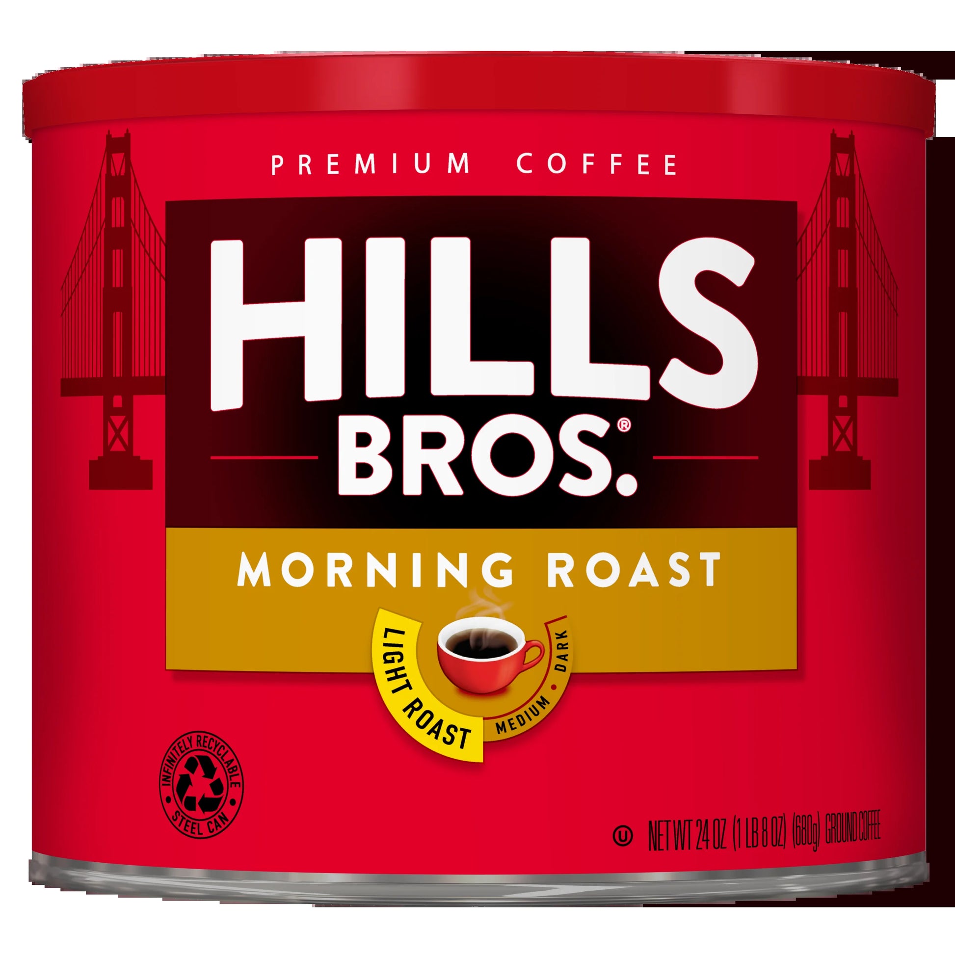 (2 Pack) . Morning Roast Ground Coffee, Light Roast, 24 Oz. Can