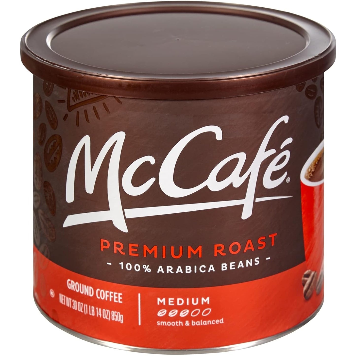 Premium Roast, Medium Roast Ground Coffee, 30 Oz Canister