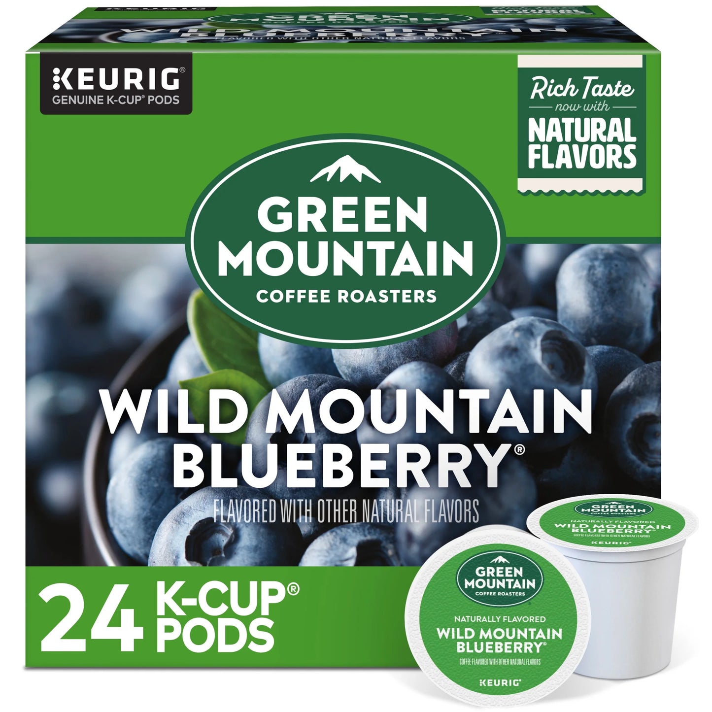 , Wild Mountain Blueberry Light Roast K-Cup Coffee Pods, 24 Count