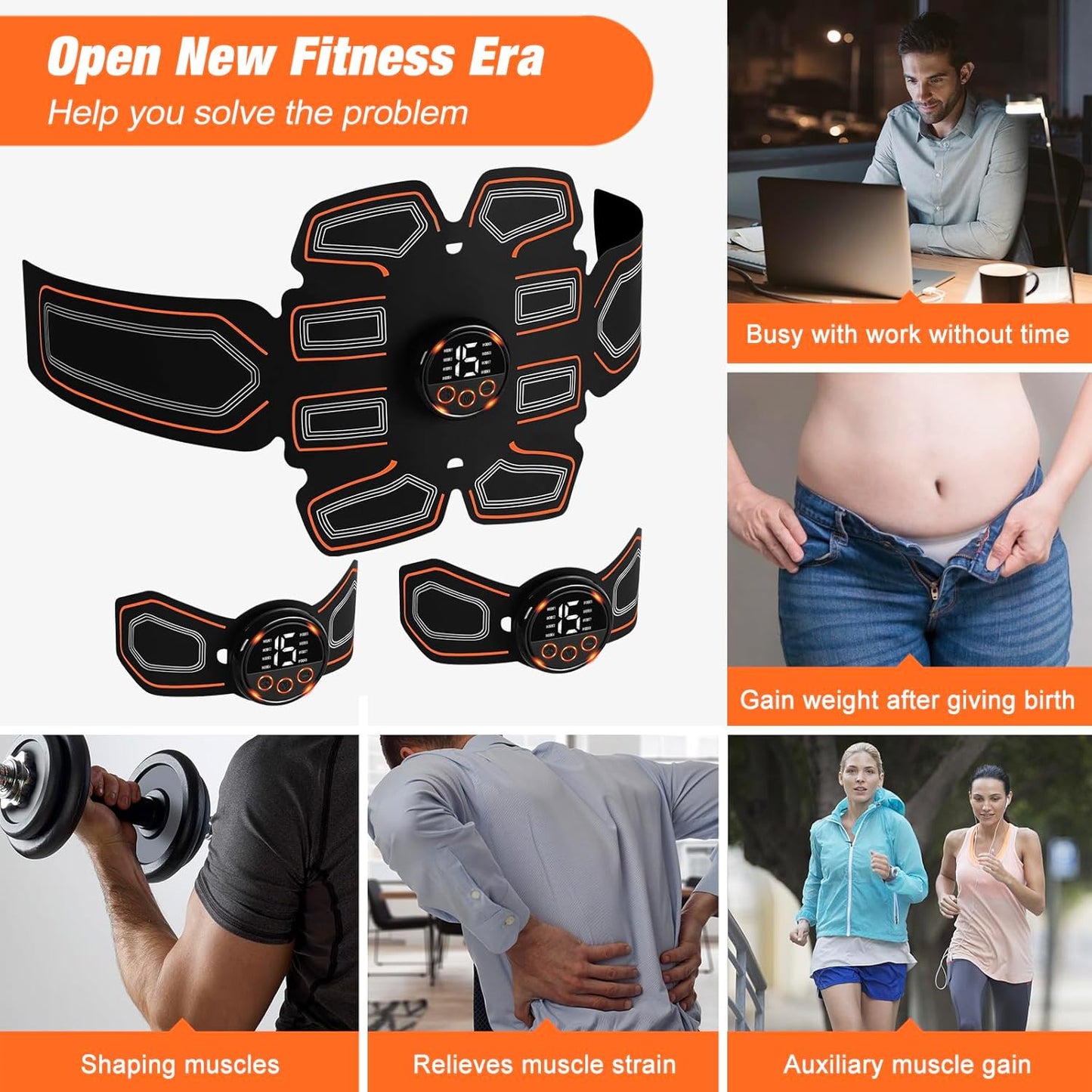 ABS Stimulator, Abdominal Toning Belt Trainer, Abs Workout Equipment, Ab Sport Exercise Belt for Men and Women BFB-11