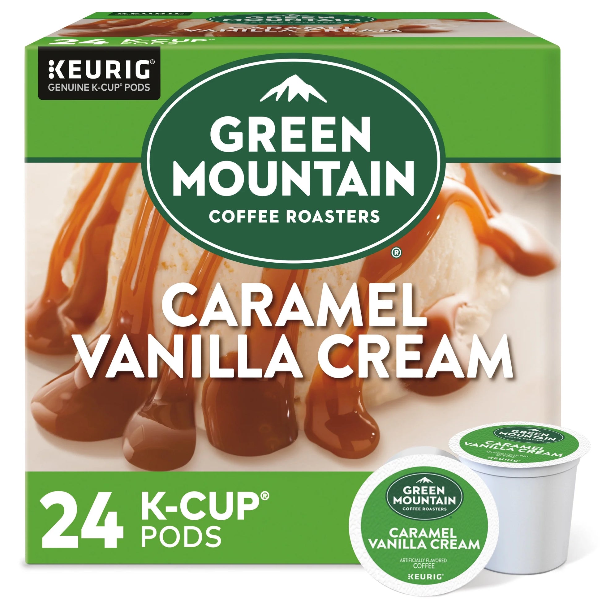 , Caramel Vanilla Cream Light Roast K-Cup Coffee Pods, 24 Count