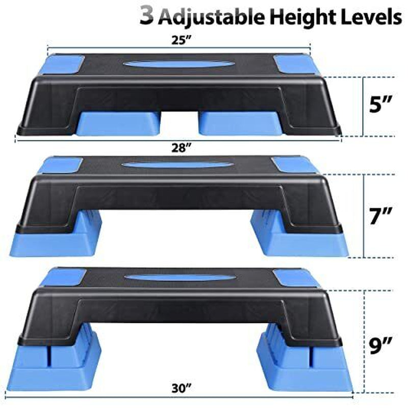 30" Aerobic Stepper for Exercise Step up Exercise Platform with Removable BLUE