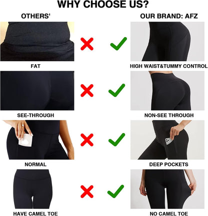 High Waisted Workout Leggings for Women, Soft Yoga Pants with Tummy Control & Inner Pocket for Women 31″ M