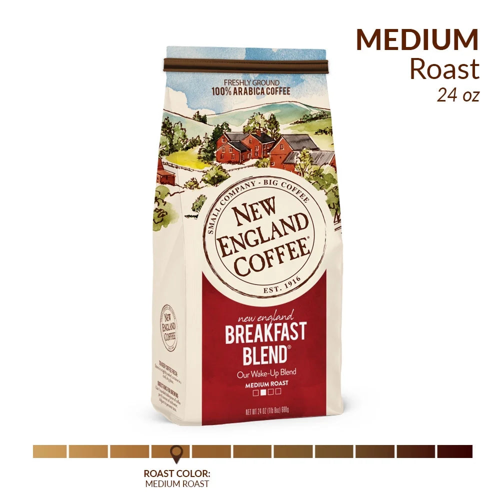 (2 Pack) ® Ground Breakfast Blend Coffee - Medium - 24 Oz - 4 / Carton