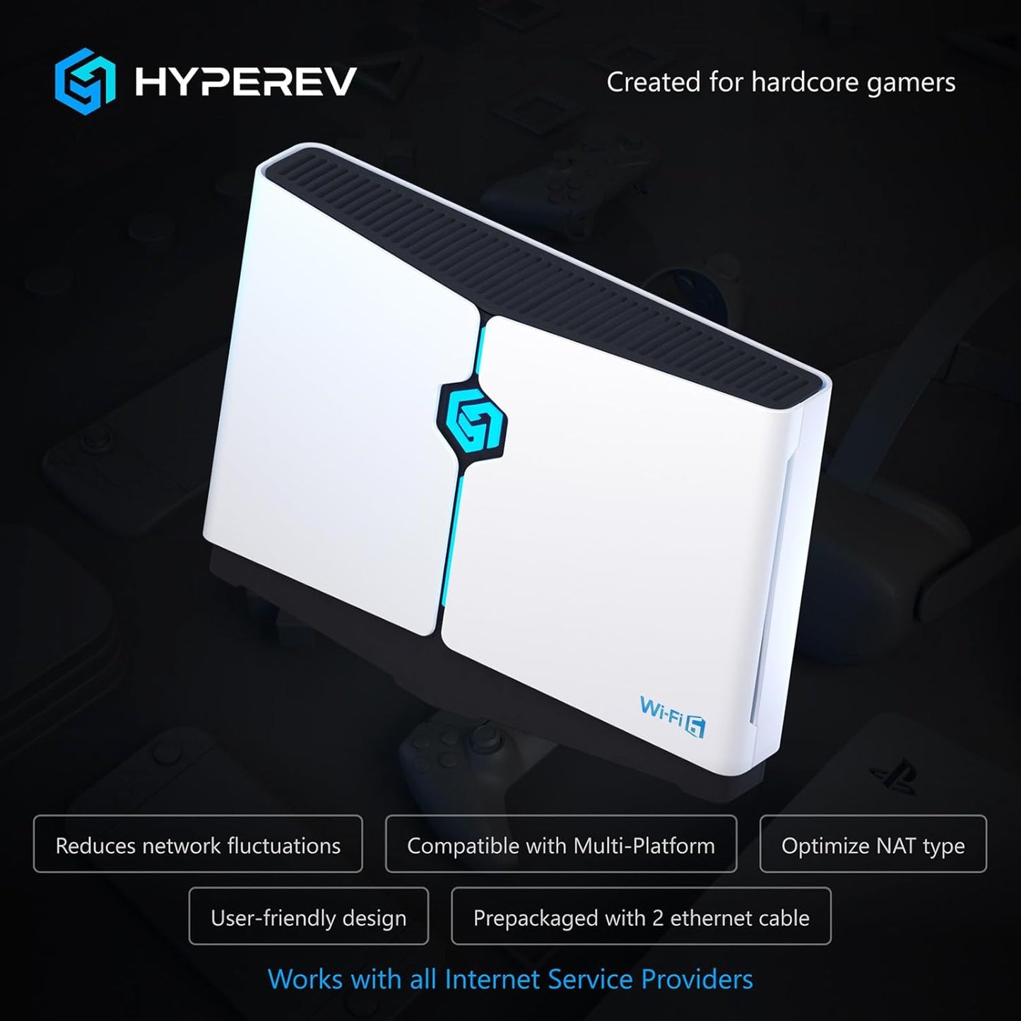 Gaming Router for PC & Consoles PS5, PS4, Xbox, Switch, Etc |Free 90-Days Gearup Console Booster | Internet Booster for Wifi Gaming| 2402Mbps, 5Ghz & 2.4Ghz | Wifi & Ethernet