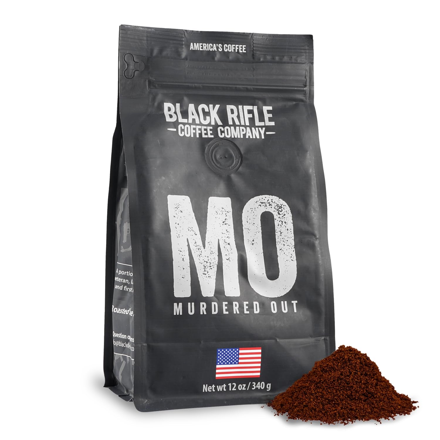 Murdered Out, Extra Dark Roast Ground Coffee, Columbian Roast with Bold Aroma and Smoky Flavors, Helps Support Veterans and First Responders, 12 Ounce Bag