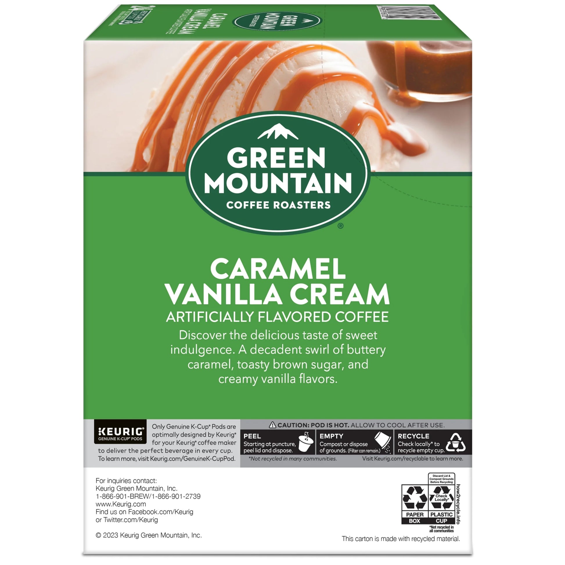 , Caramel Vanilla Cream Light Roast K-Cup Coffee Pods, 24 Count