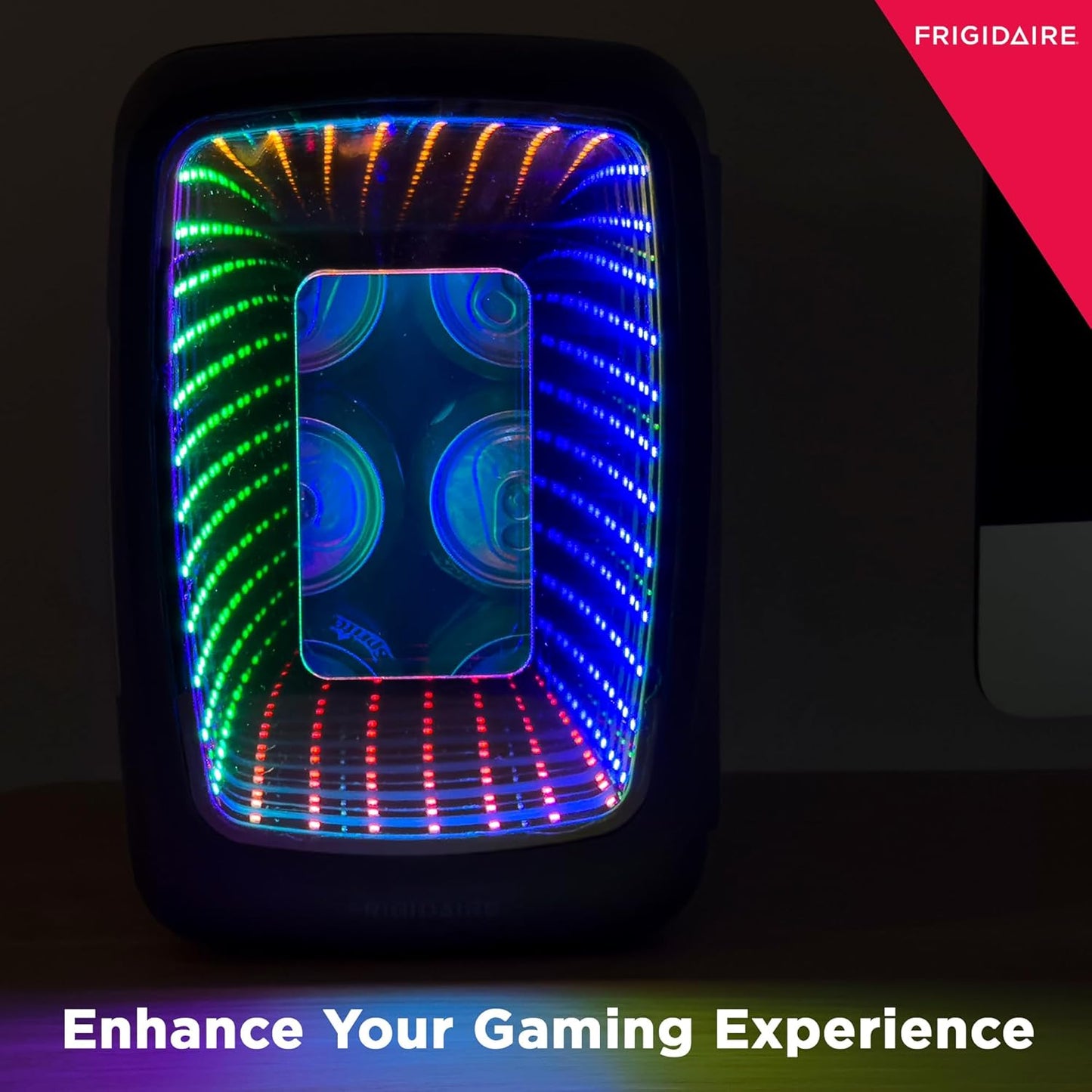 EFMIS179 Gaming Light up Mini Beverage Refrigerator, Stealth