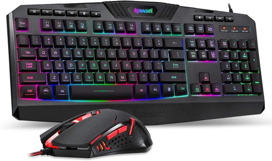 S101 Gaming Keyboard, M601 Mouse, RGB Backlit Gaming Keyboard, Programmable Backlit Mouse, Value Combo Set [New Version]