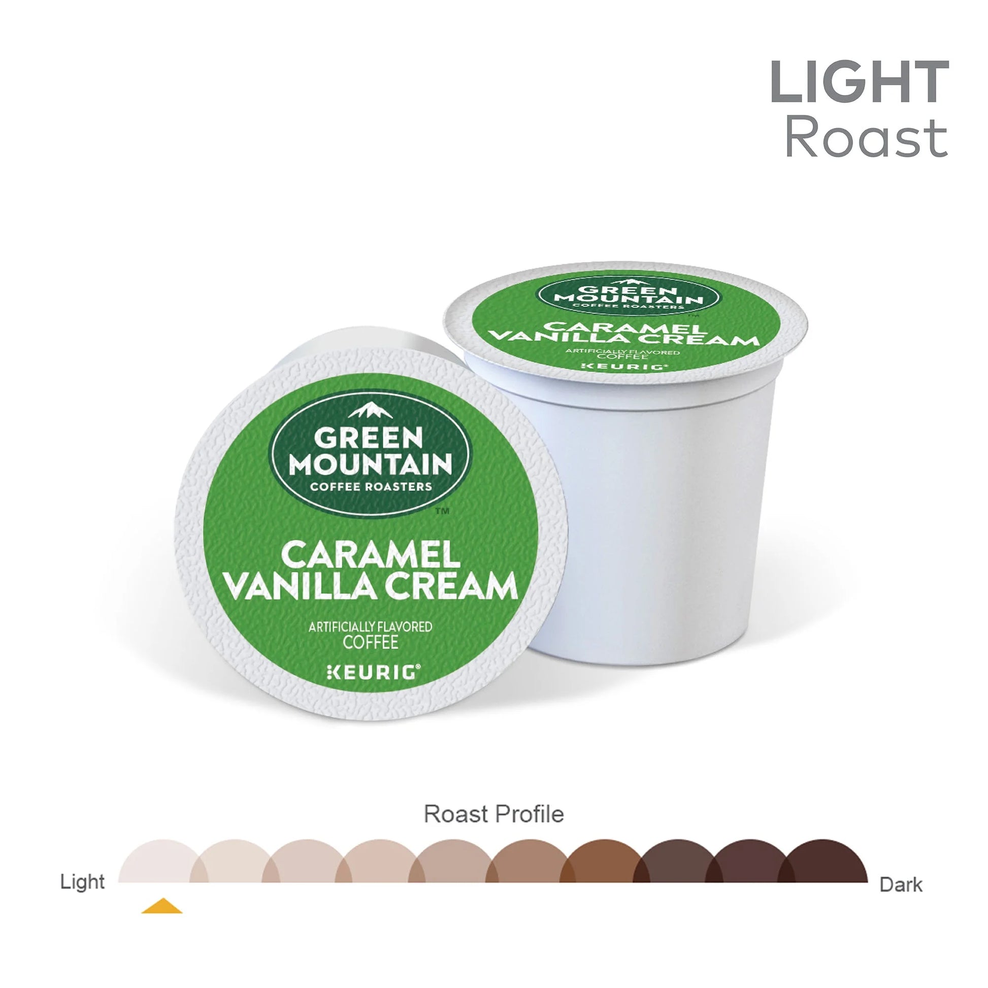 Green Mountain Coffee Caramel Vanilla Cream  Single-Serve K-Cup Pods, Light Roast Coffee, 32 Count