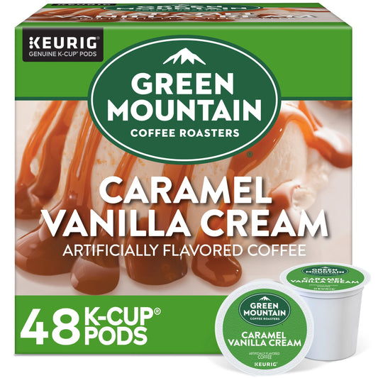 , Caramel Vanilla Cream Light Roast K-Cup Coffee Pods, 48 Count