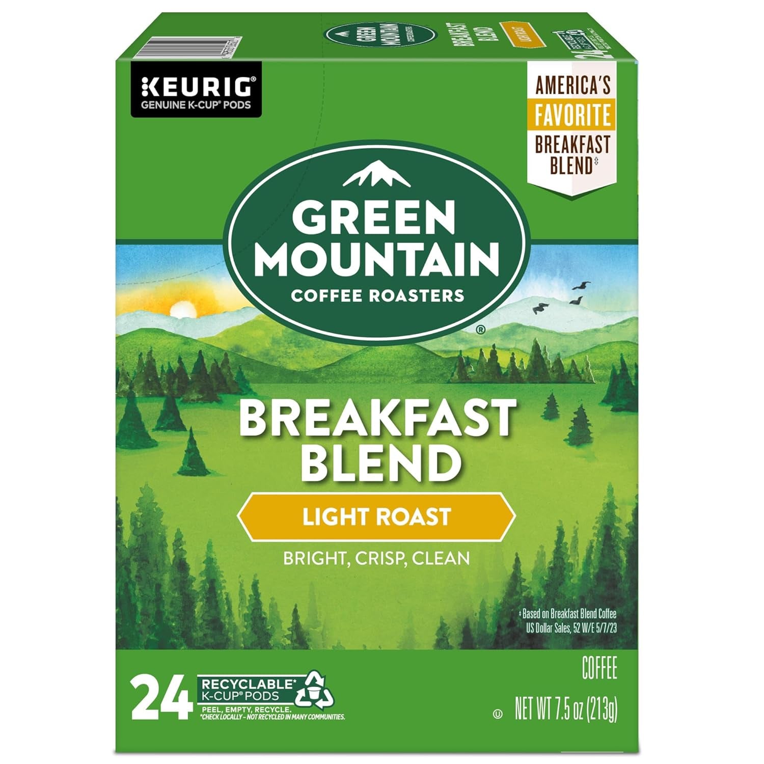 Breakfast Blend Single-Serve Keurig K-Cup Pods, Light Roast Coffee, 96 Count