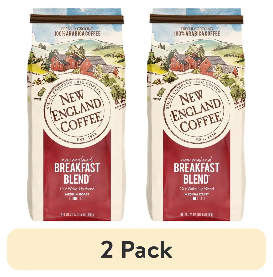 (2 Pack) ® Ground Breakfast Blend Coffee - Medium - 24 Oz - 4 / Carton