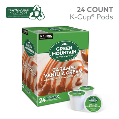 , Caramel Vanilla Cream Light Roast K-Cup Coffee Pods, 24 Count