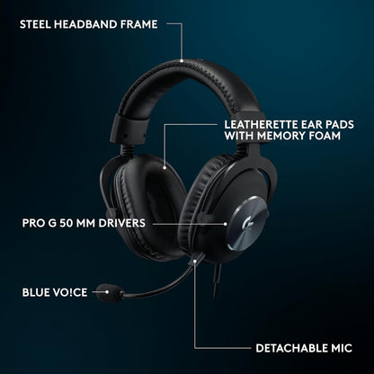 Pro X SE Wired Gaming Headset: Blue VO!CE Detachable Boom Mic, DTS 7.1, 50 Mm Drivers, Usb/3.5Mm Aux, USB DAC Included, for PC, Xbox, PS5, PS4 - Black - G Pro X SE Wired Gaming Headset