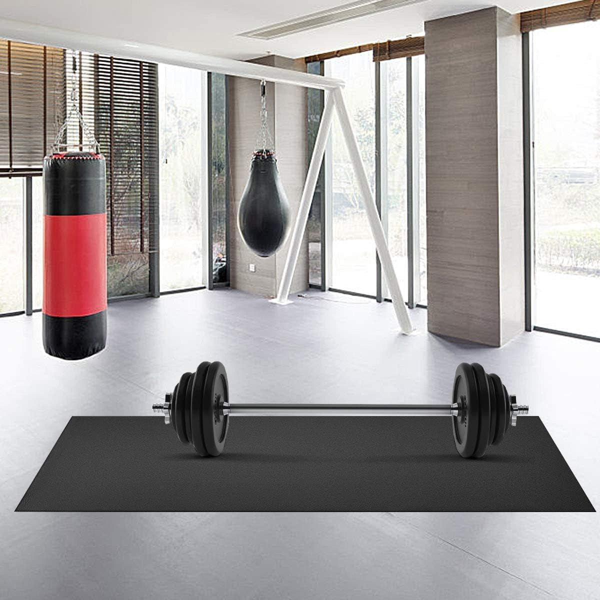 PVC Exercise Mat, High Density Folding Floor Protector for Treadmill Equipment (5' X 2' X 0.2'')