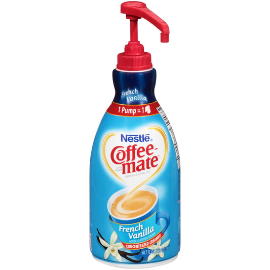 Coffee Mate French Vanilla Liquid Coffee Creamer, Bulk Coffee Creamer Pump Bottle, 50.7 Oz