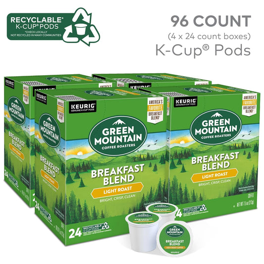 Breakfast Blend Single-Serve Keurig K-Cup Pods, Light Roast Coffee, 96 Count