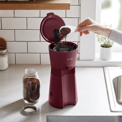 ® Iced™ Coffee Maker with Reusable Tumbler and Coffee Filter, Burgundy