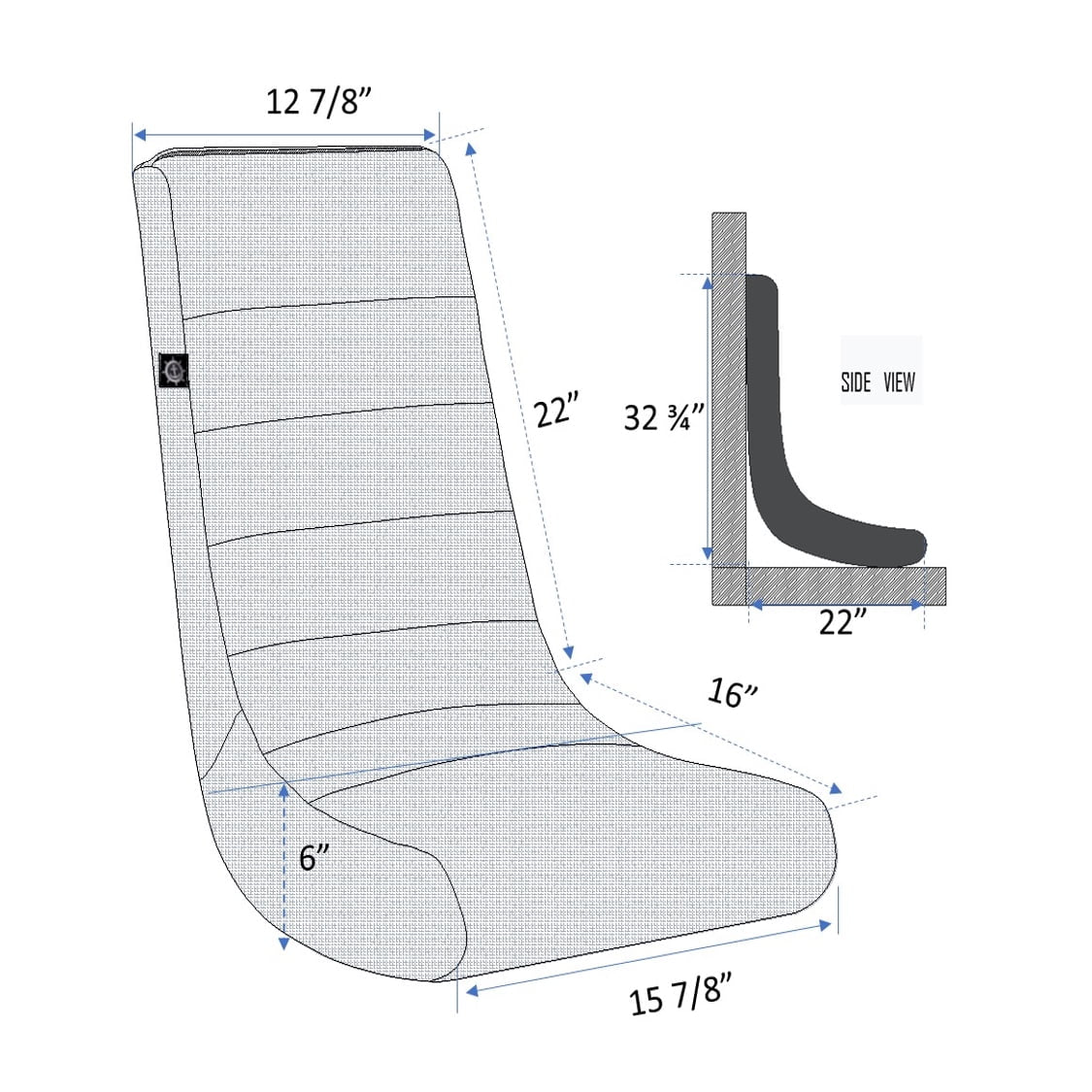 Classic Video Rocker Floor Gaming Chair, Polyester Linen, Gray