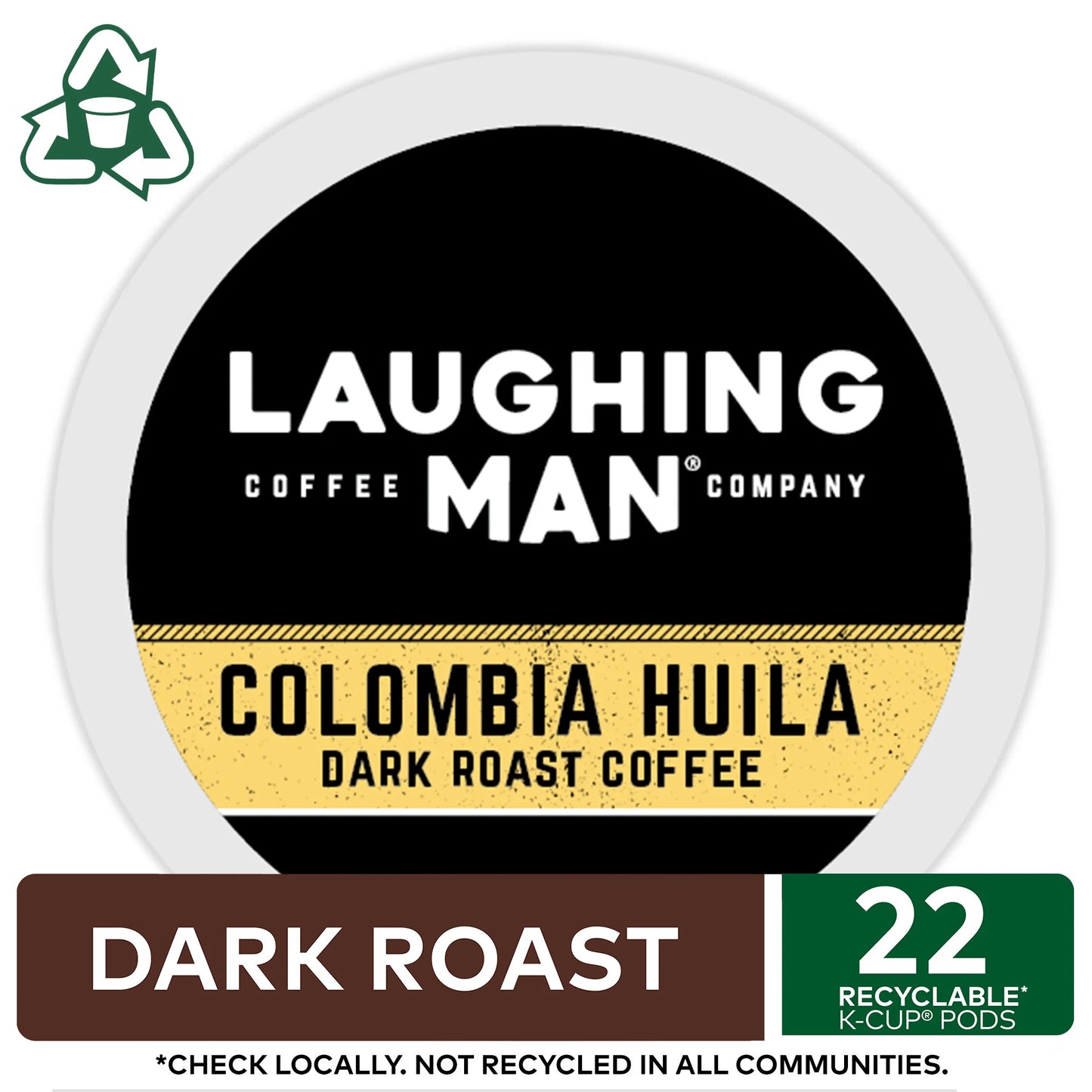 Colombia Huila Coffee,  K-Cup Pod, Dark Roast, 22Ct