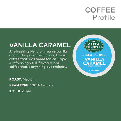 Brew over Ice Vanilla Caramel, Single Serve  K-Cup Pods, Flavored Iced Coffee, 24 Count