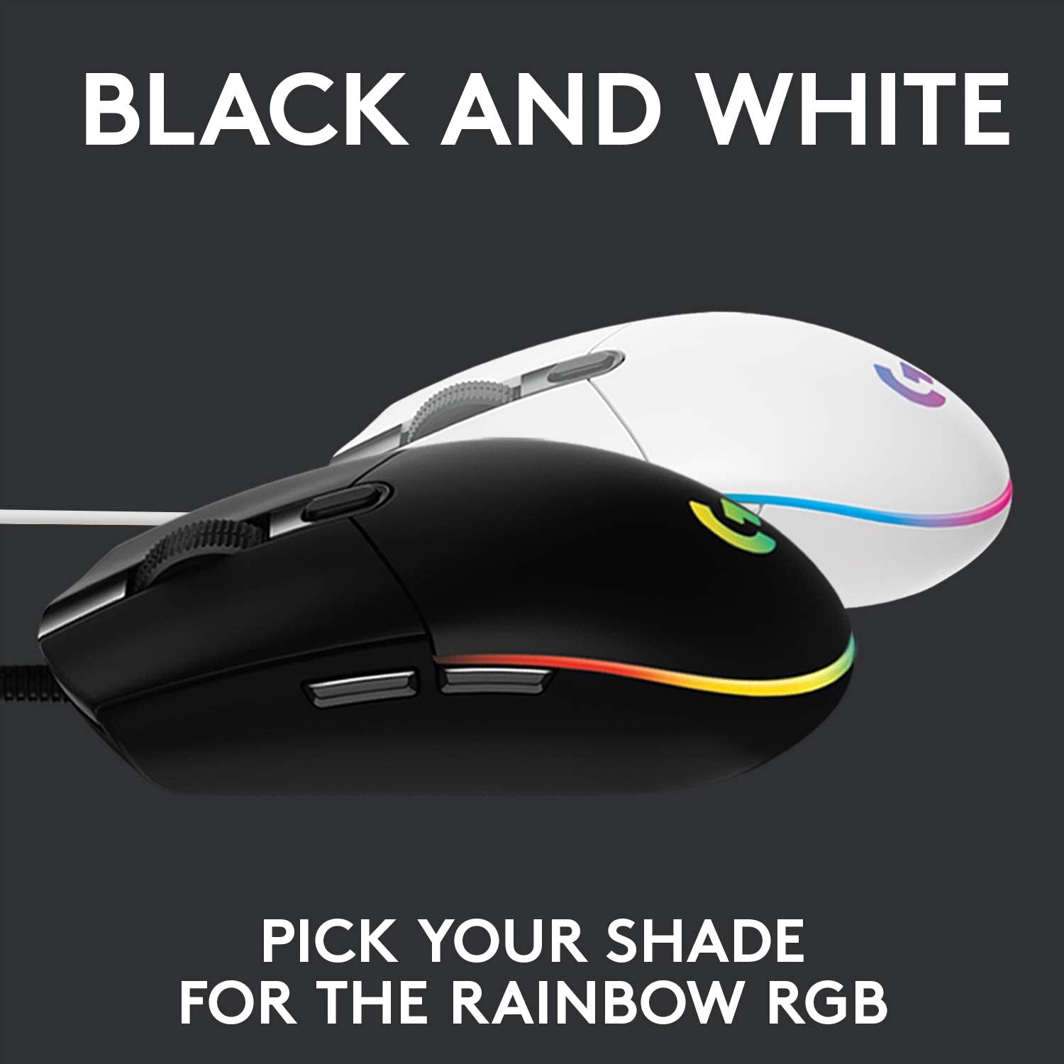 203 Wired Gaming Mouse, 8,000 DPI, Rainbow Optical Effect LIGHTSYNC RGB, 6 Programmable Buttons, On-Board Memory, Screen Mapping, Pc/Mac Computer and Laptop Compatible - Black