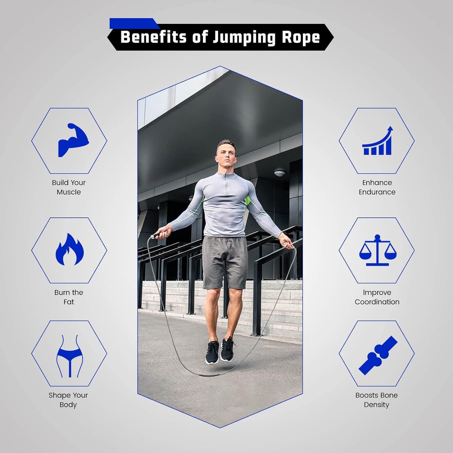 Weighted Rope - 1LB Heavy Jump Rope for Men Women Fitness Workouts, Non-Slip Aluminum Handles, Premium Skipping Rope for Exercise, Adjustable Length 9MM Solid Pvc/Cotton Rope