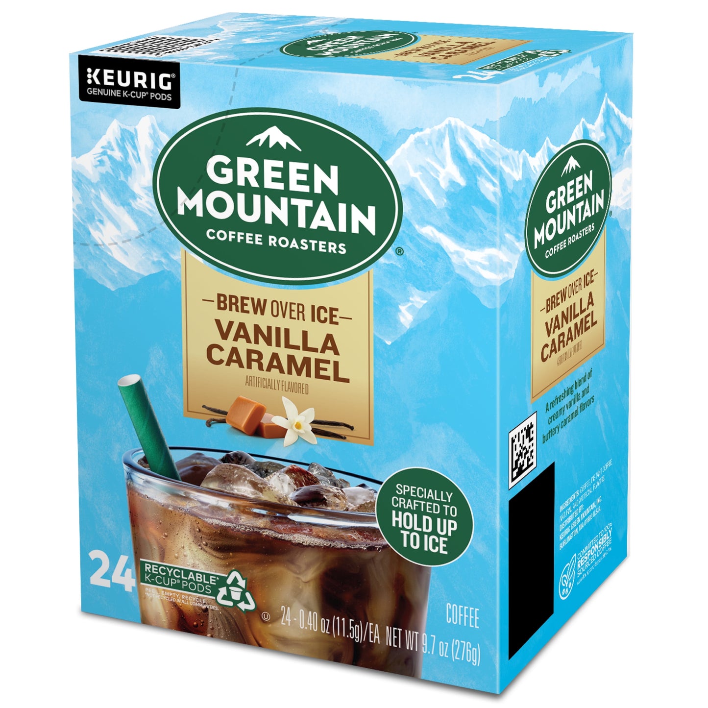 Brew over Ice Vanilla Caramel, Single Serve  K-Cup Pods, Flavored Iced Coffee, 24 Count