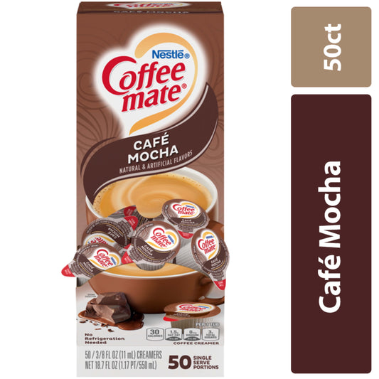 Coffee Mate Café Mocha Coffee Creamer Singles, 0.375 Fl Oz, 50 Ct