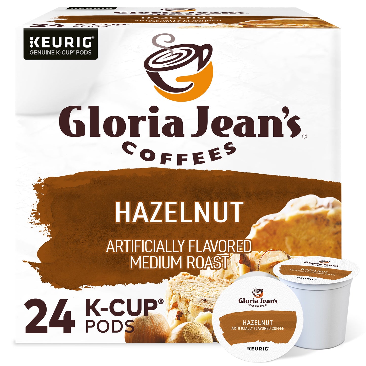 Gloria Jean'S Coffee, Hazelnut Medium Roast K-Cup Coffee Pods, 24 Count