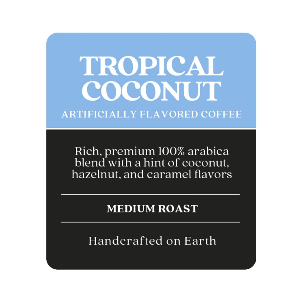 Single Serve Coffee Pods for Keurig K-Cup Brewers, Medium Roast, Tropical Coconut Blend, 12 Count(Pack of 3)