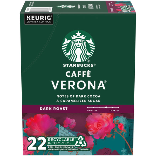 (2 Pack)  Caffè Verona, Dark Roast Coffee, Keurig K-Cup Single Serve Coffee Pods, 22 Count