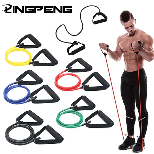 120CM Level 5 Straight Line Tensile Yoga Exercise Chest Expansion Elastic Exercise Family Exercise Muscle Training Rubber Tube