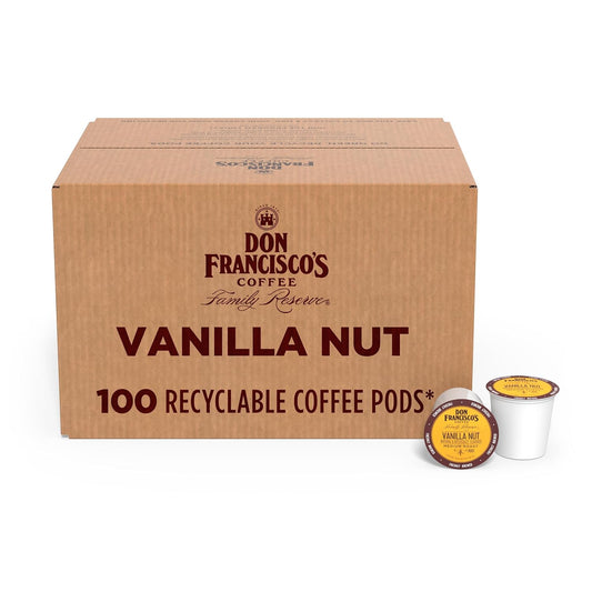 Vanilla Nut Medium Roast Coffee - 100 K Cups for Keurig Brewers - Flavored 100% Arabica Single-Serve Pods - Recyclable through Terracycle