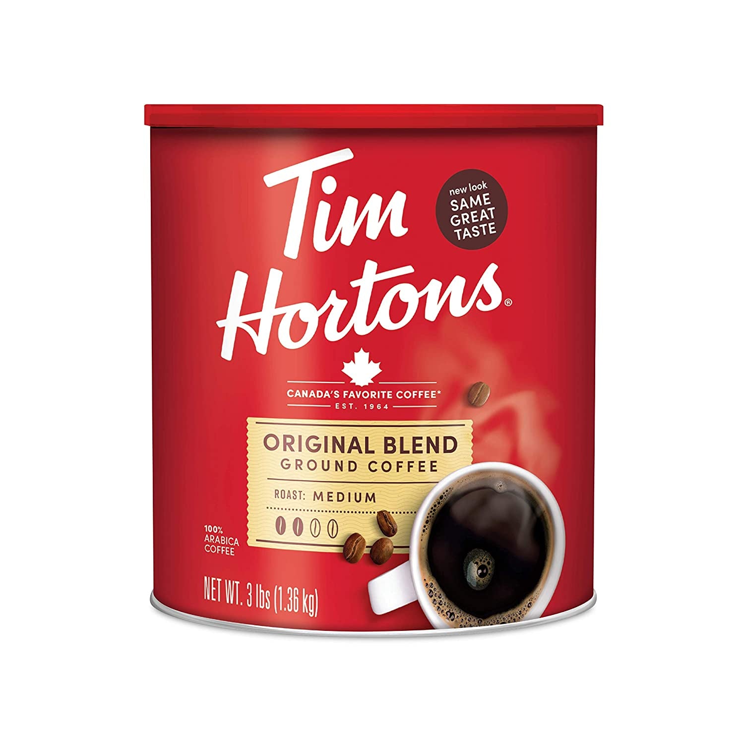 Original Blend, Medium Roast Ground Coffee, Canada’S Favorite Coffee, Made with 100% Arabica Beans, 48 Ounce Canister