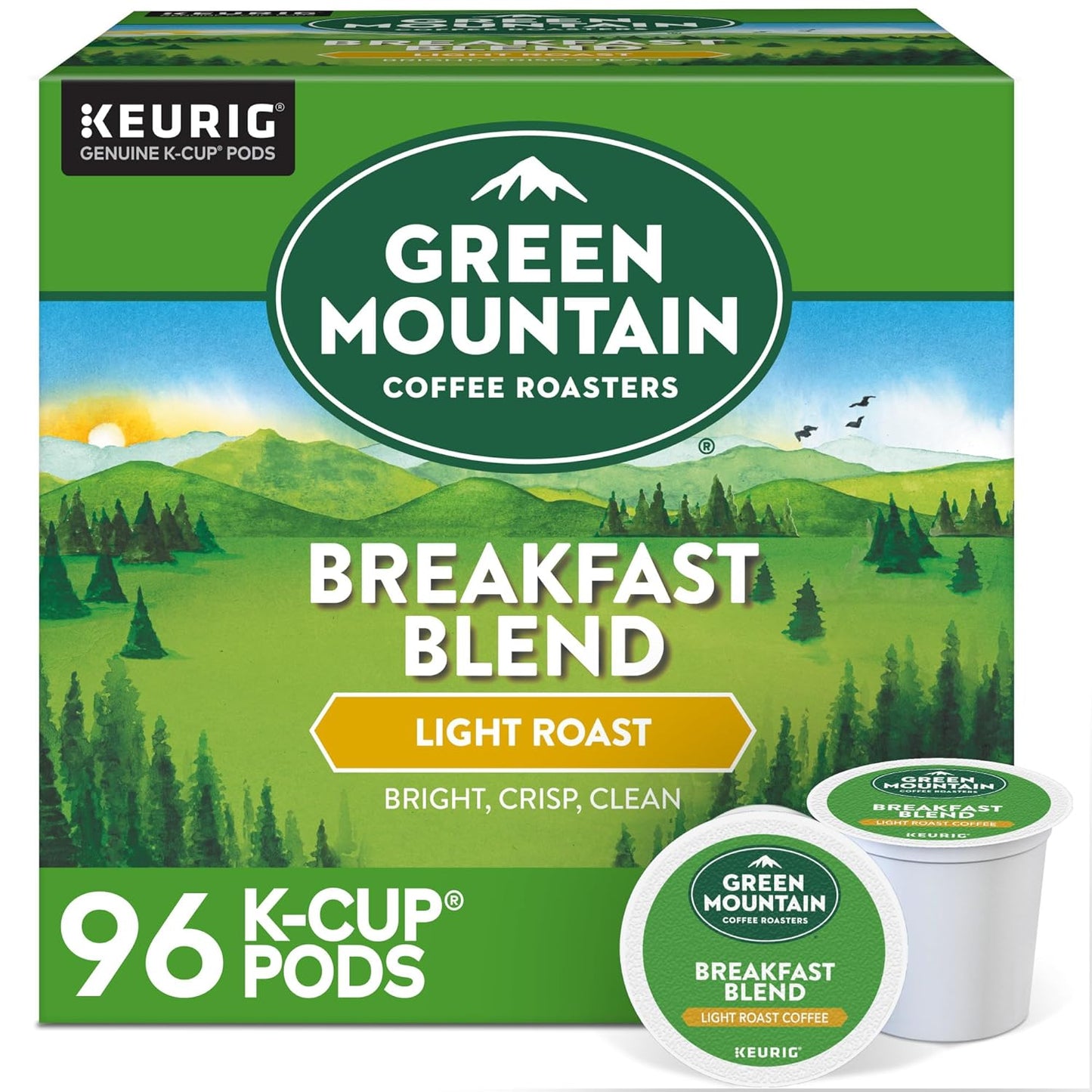 Breakfast Blend Single-Serve Keurig K-Cup Pods, Light Roast Coffee, 96 Count