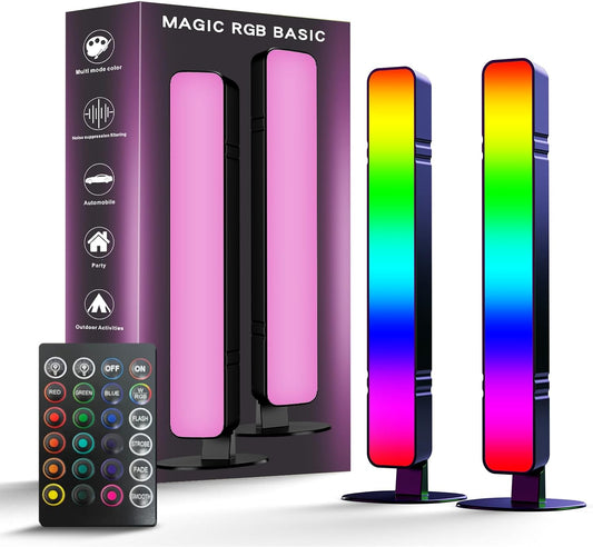 LED Light Bar, Music Sync RGB Light Bar, USB Ambient Lamp, Color Changing Gaming TV Backlight with Remote Control, 15 Dynamic Modes for Room Gaming Decoration