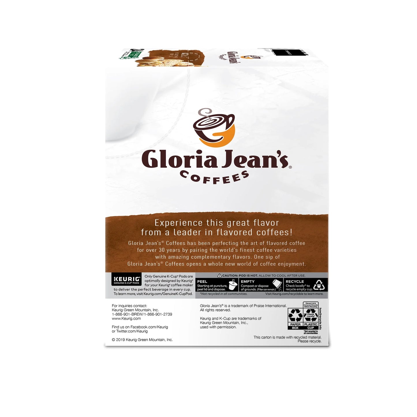 Gloria Jean'S Coffee, Hazelnut Medium Roast K-Cup Coffee Pods, 24 Count