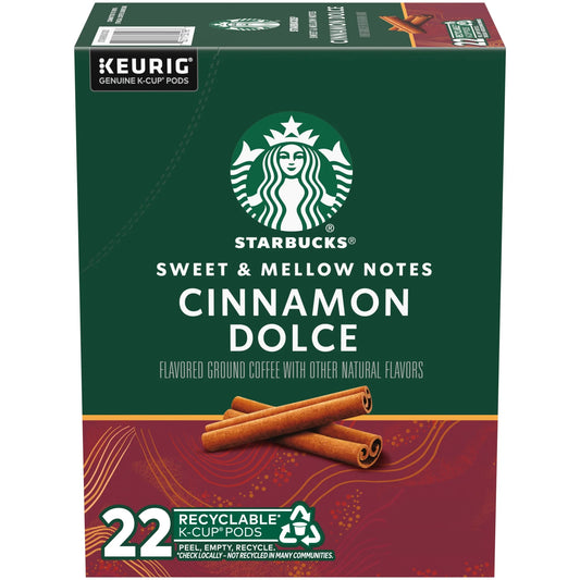 (3 Pack)  Cinnamon Dolce Naturally Flavored Coffee, Keurig K-Cup Single Serve Coffee Pods, 22 Count