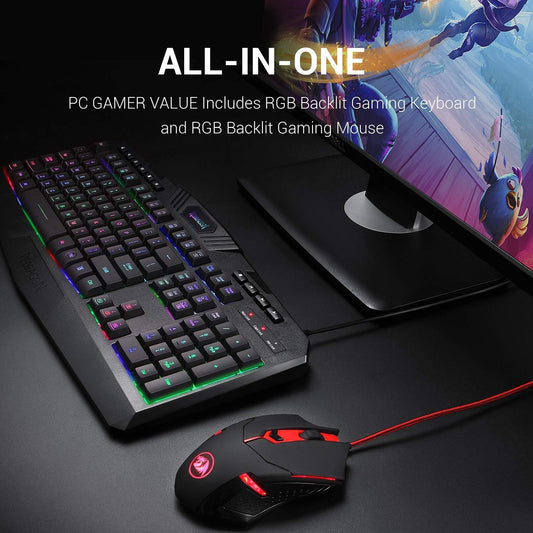 S101 Gaming Keyboard, M601 Mouse, RGB Backlit Gaming Keyboard, Programmable Backlit Mouse, Value Combo Set [New Version]