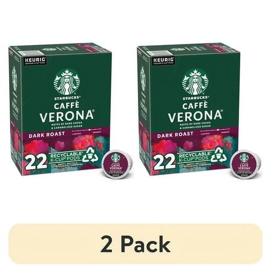 (2 Pack)  Caffè Verona, Dark Roast Coffee, Keurig K-Cup Single Serve Coffee Pods, 22 Count