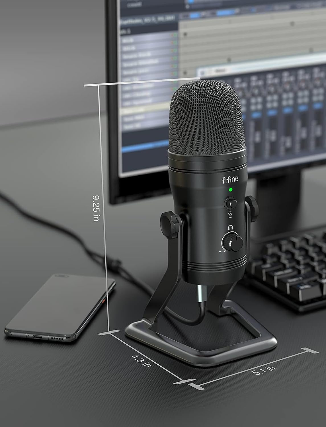 USB Studio Recording Microphone Computer Podcast Mic for PC, PS4, Mac with Mute Button & Monitor Headphone Jack, Four Pickup Patterns for Vocals Youtube Streaming Gaming ASMR Zoom-Class (K690)