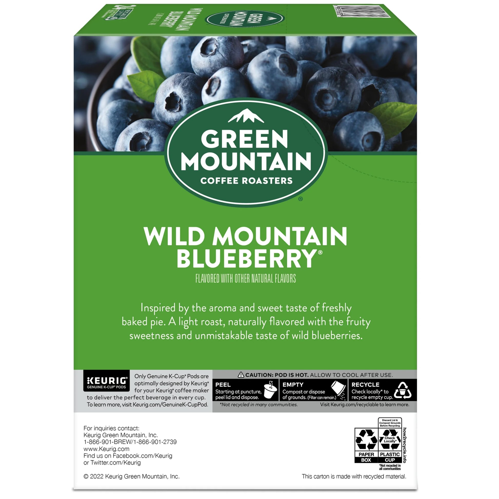 , Wild Mountain Blueberry Light Roast K-Cup Coffee Pods, 24 Count